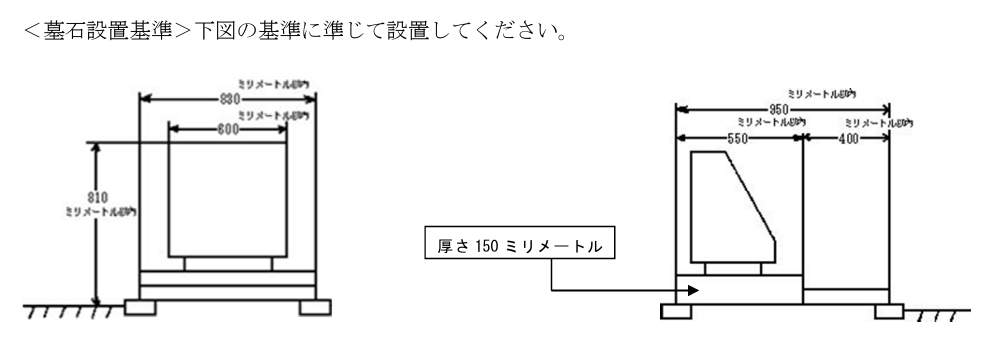 墓石の基準（太田市HPから）