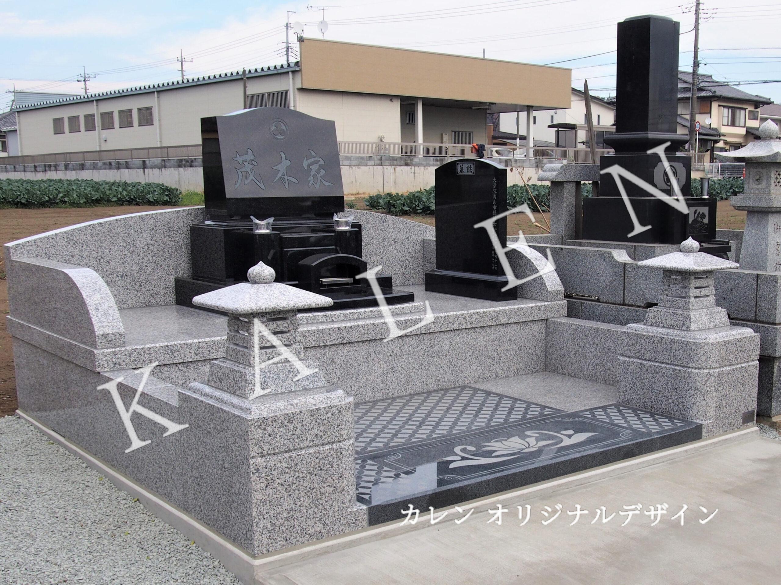 黒色石材を使用した洋風墓石（群馬県みどり市）