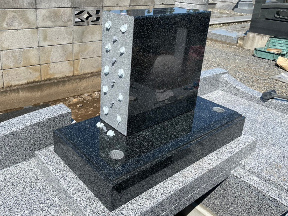 竿石施工の様子