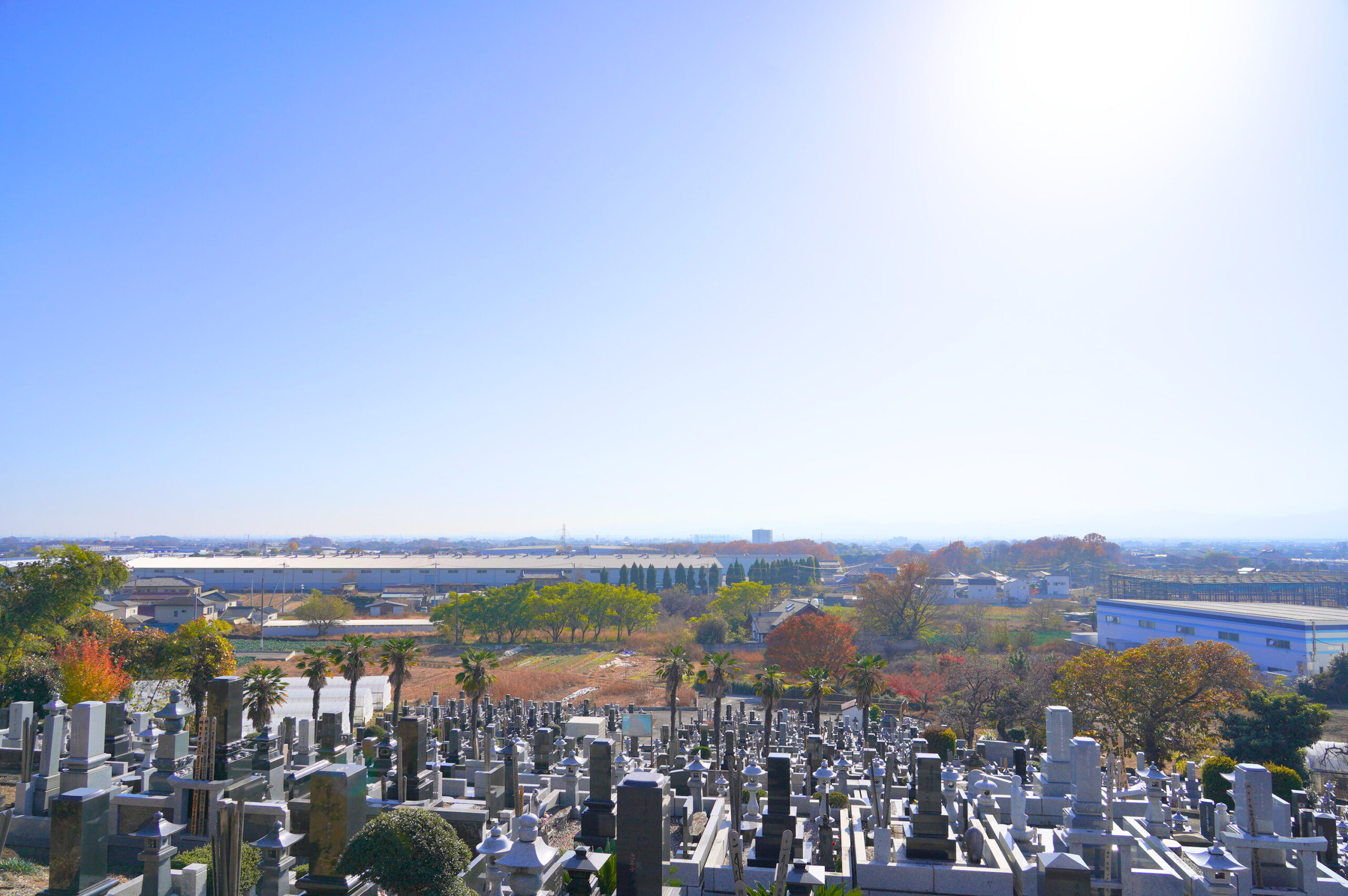 石山霊園 伊勢崎市を一望できる景観