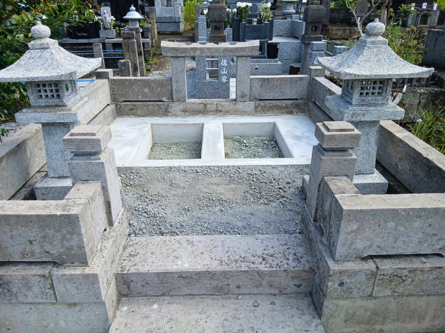 基礎コンクリ施工の様子